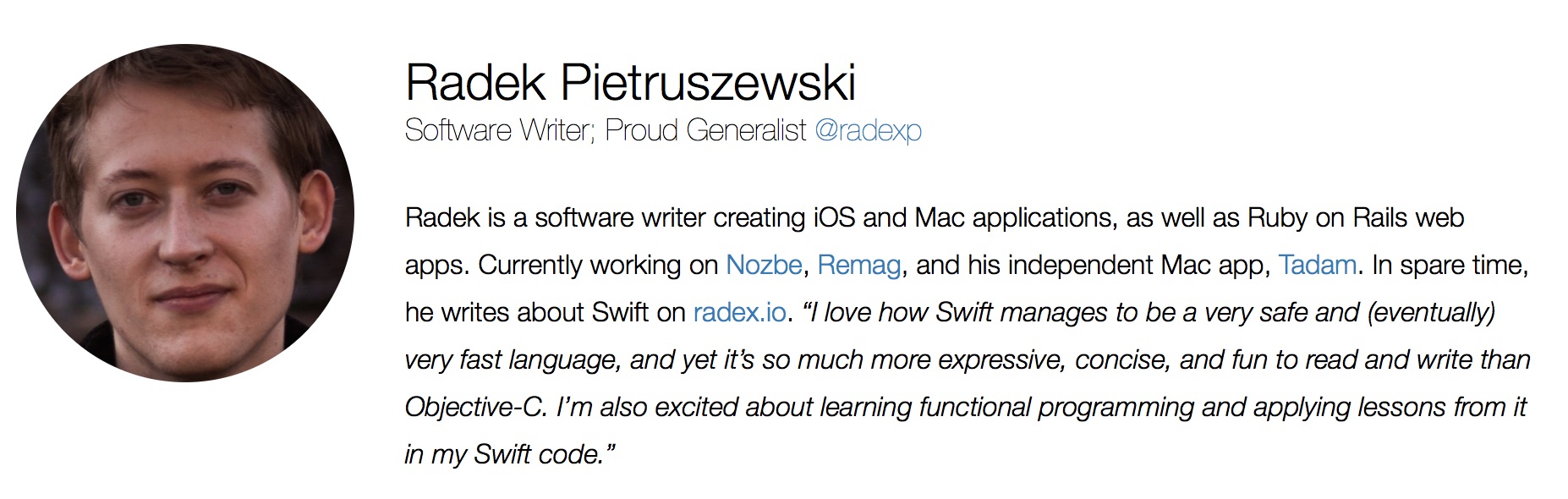 Radek on Swift Summit